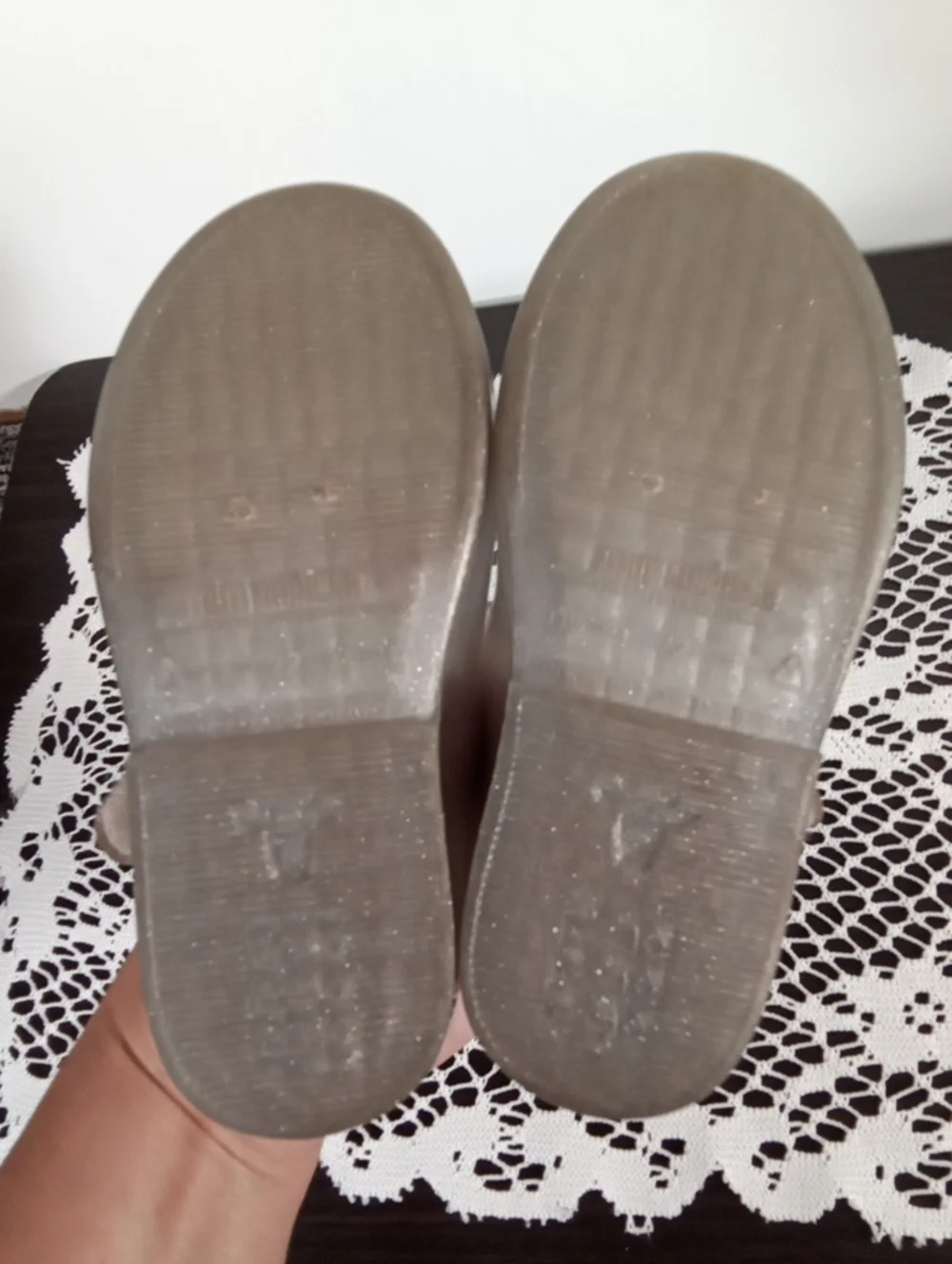 Mini Melissa Silver Glitter Mary Jane Shoes with Blue Heart Cinderella Size 8
